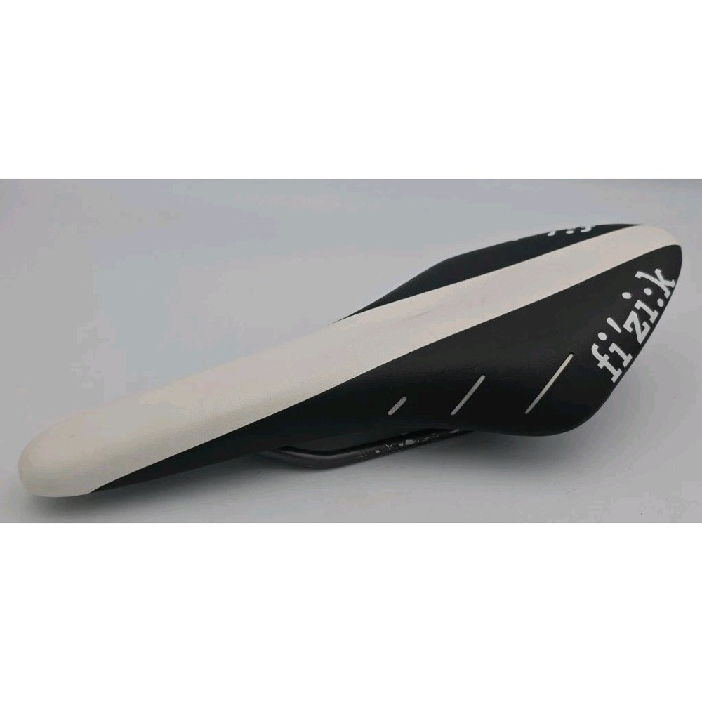 Fizik Arione R7 Racing Saddle White Black Chromoly Leather Road Bike Seat Italy